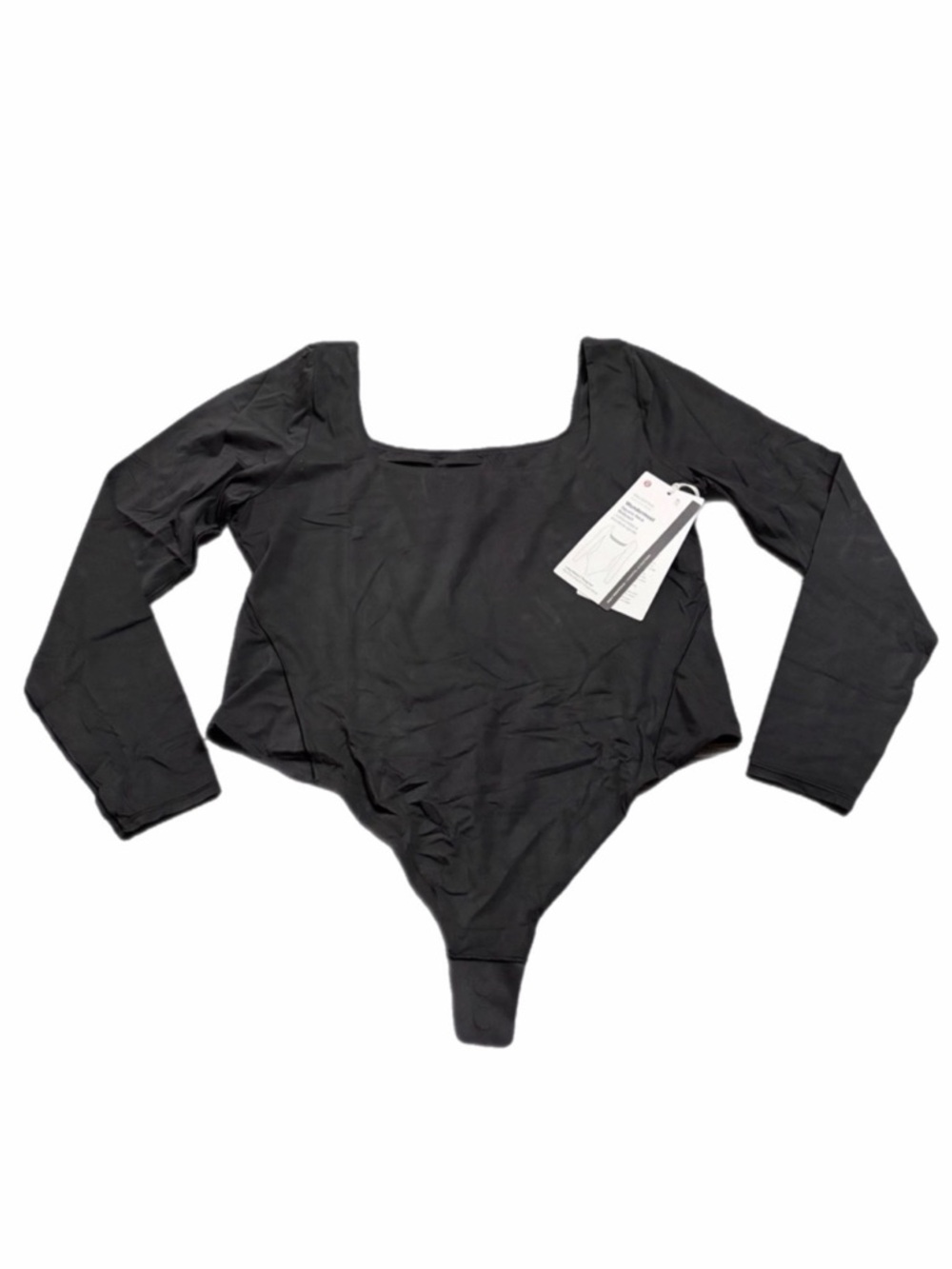 NWT Lululemon Wundermost Ultra-Soft Square Neck Long-Sleeve Bodysuit Black XL